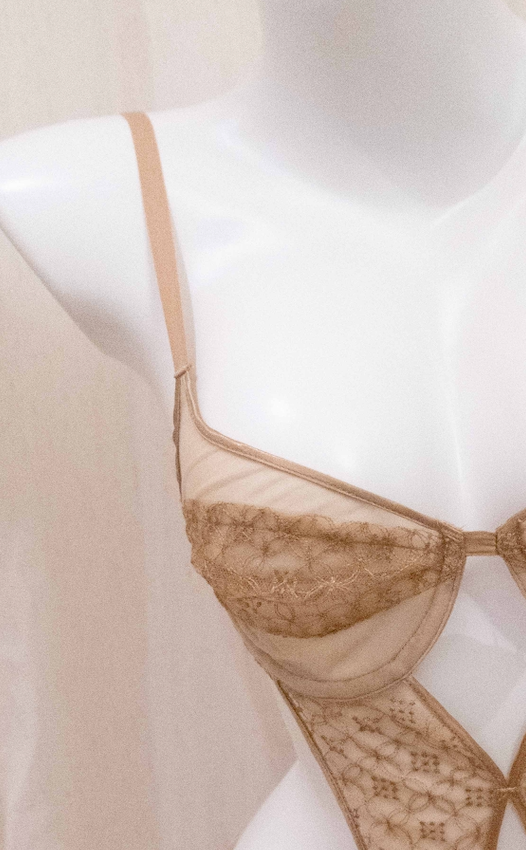 golden lingerie suit