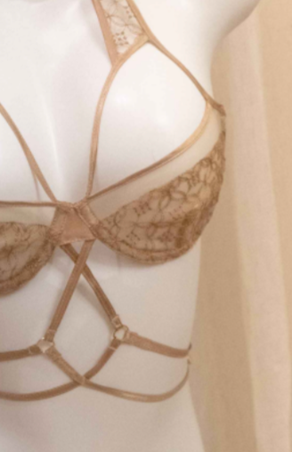 Gold belt bra