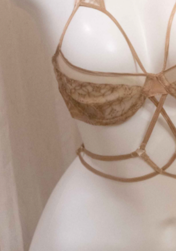 Gold belt bra