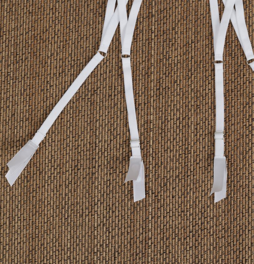 Birdsong with Apricot Blossom White Suspender