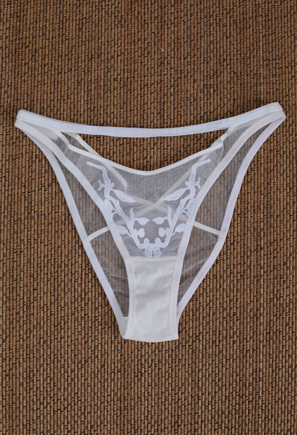 Birdsong with Apricot Blossom White Briefs